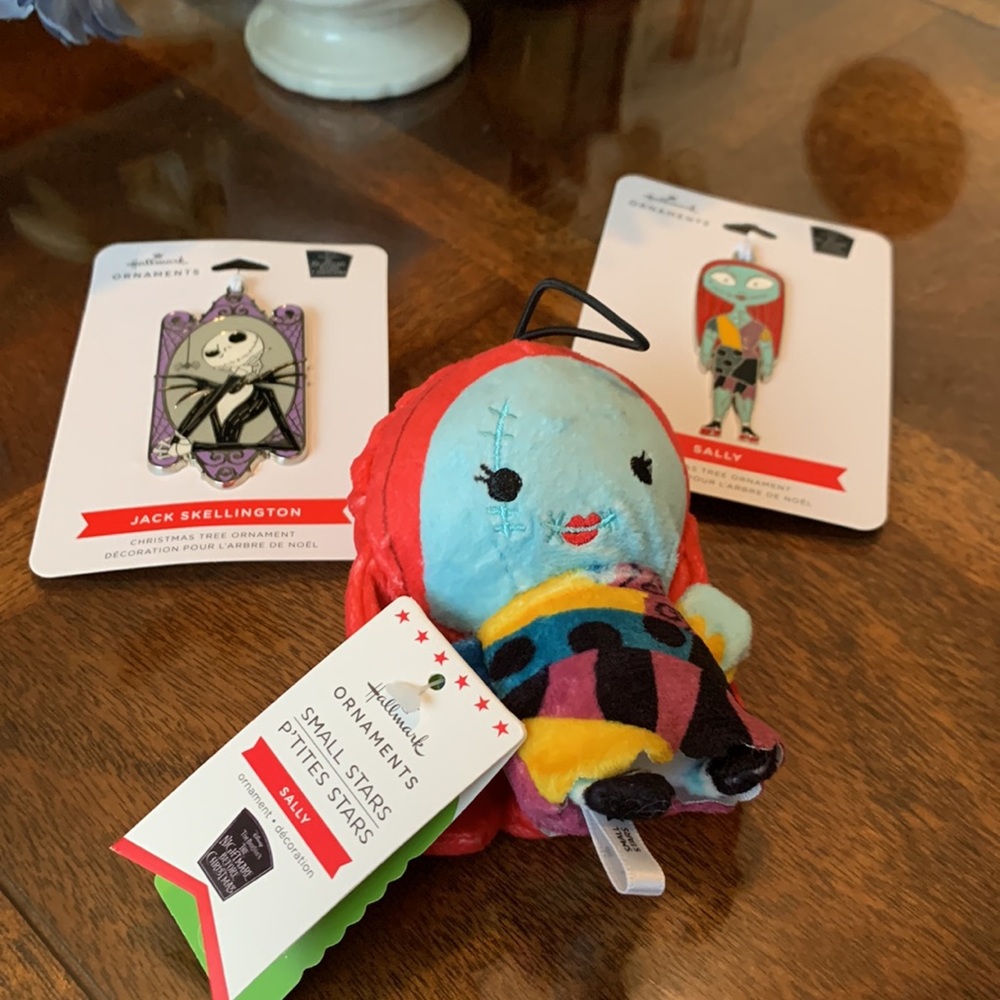 Nightmare Before Christmas Plush Sally Doll & Jack Skellington Ornament Disney🆕